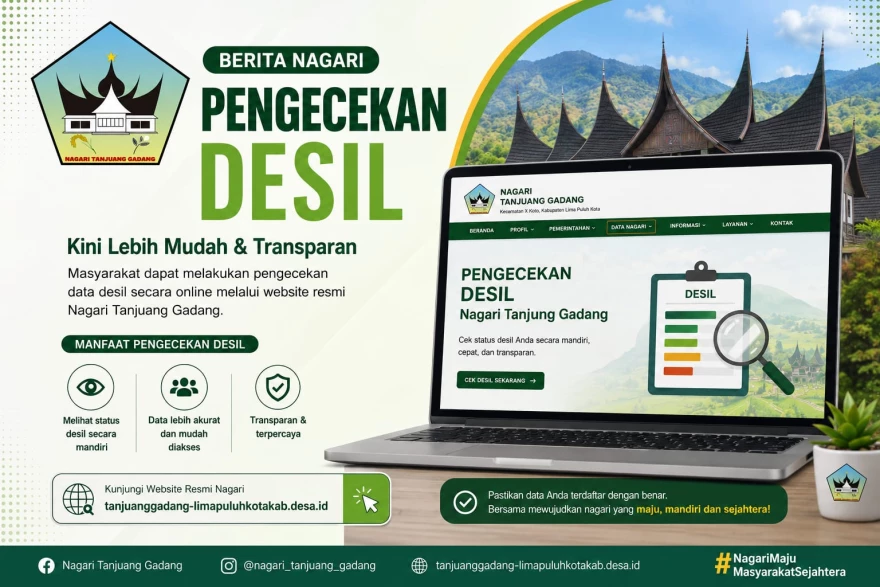 Pengecekan Desil Masyarakat Kini Bisa Melalui Website Nagari Tanjuang Gadang